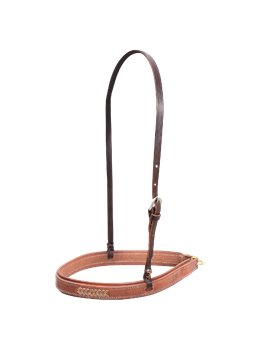 Noseband en cuir naturel Harness Rawhide Laced Martin Saddlery 