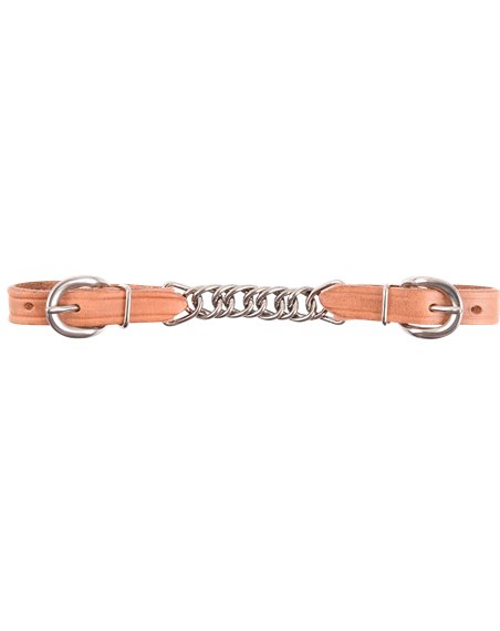 Gourmette en cuir avec chaîne Martin Saddlery