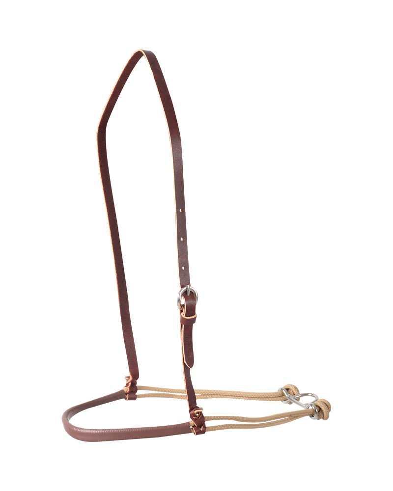 Noseband en Nylon double corde gainées Martin Saddlery Brown