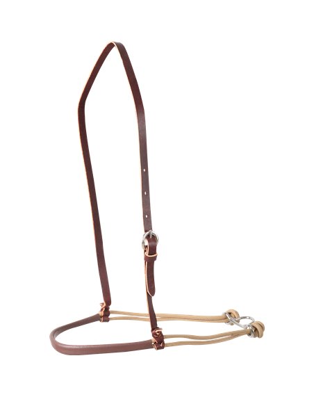 Noseband en Nylon double corde gainées Martin Saddlery Brown