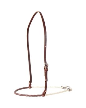 Noseband simple corde gaine thermorétractable Martin Saddlery Brown