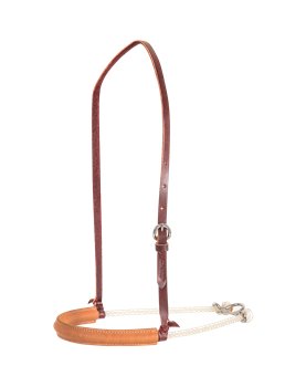 Noseband simple corde gainée cuir Smooth Natural Martin Saddlery