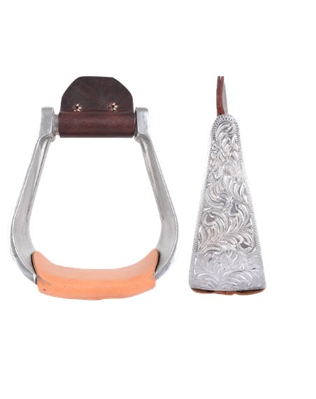 ENGRAVED ALUMINUM STIRRUP 3" DEEP Martin Saddlery