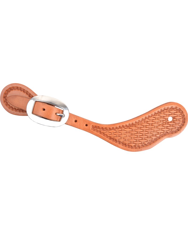 Lanières d’éperons Cowboy Camo & Basket en cuir Natural Large Martin Saddlery