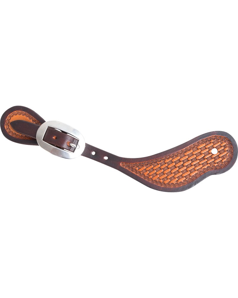 Lanières d’éperons Cowboy Mini Basket Dyed Edge en cuir Natural Martin Saddlery