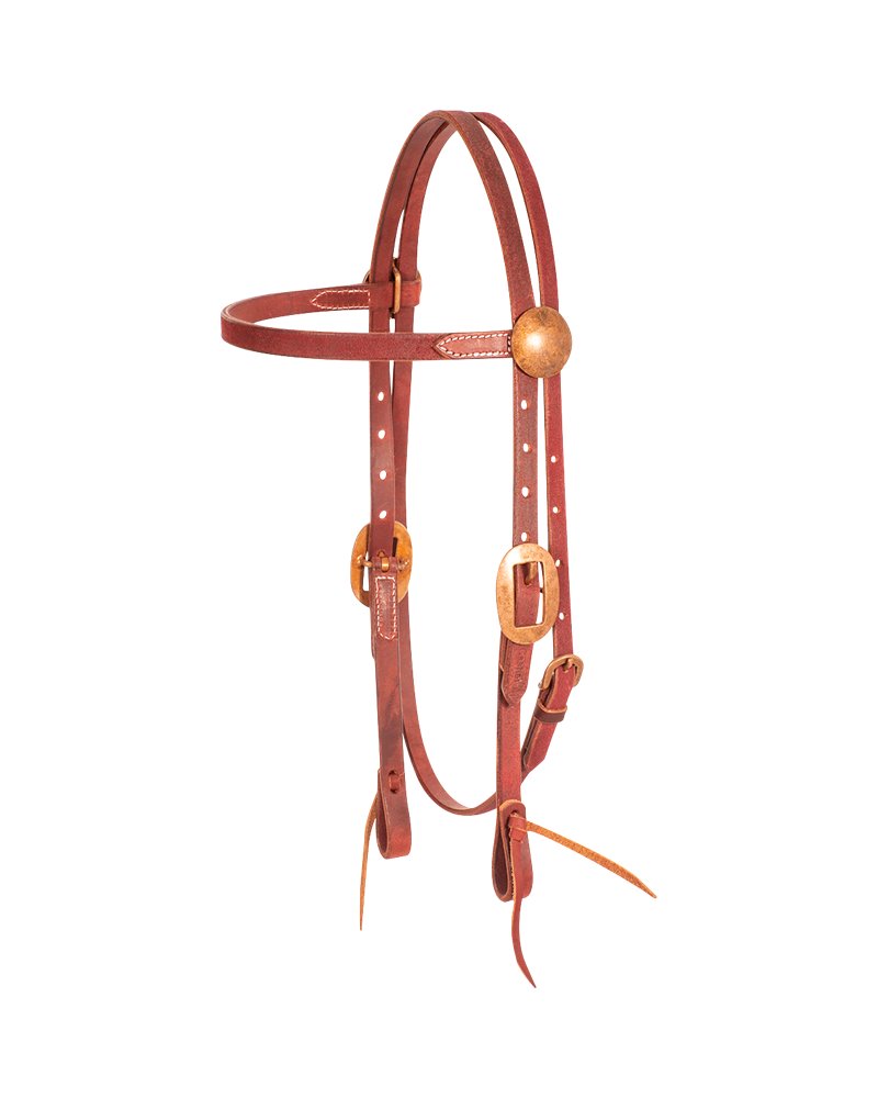 Bride Cashel en cuir brut Latigo Roughout Chocolate