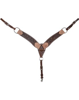 Collier de chasse Cashel en cuir avec motifs Desert Flower 7 cm Chocolate
