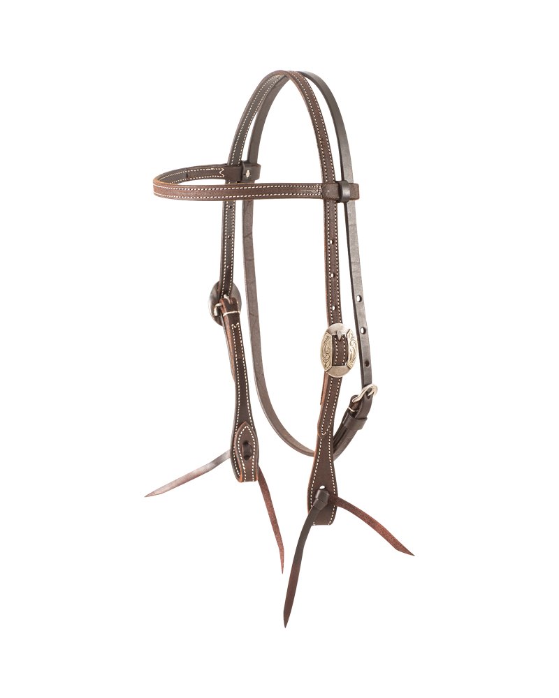 Bride en cuir brut Chocolate boucle Canyon Martin Saddlery 