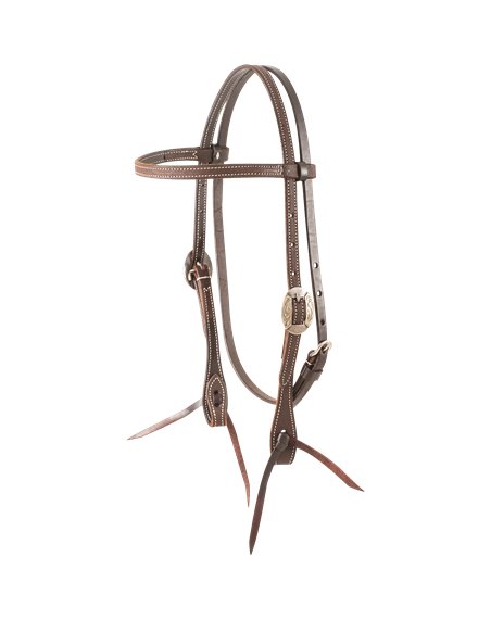 Bride en cuir brut Chocolate boucle Canyon Martin Saddlery 