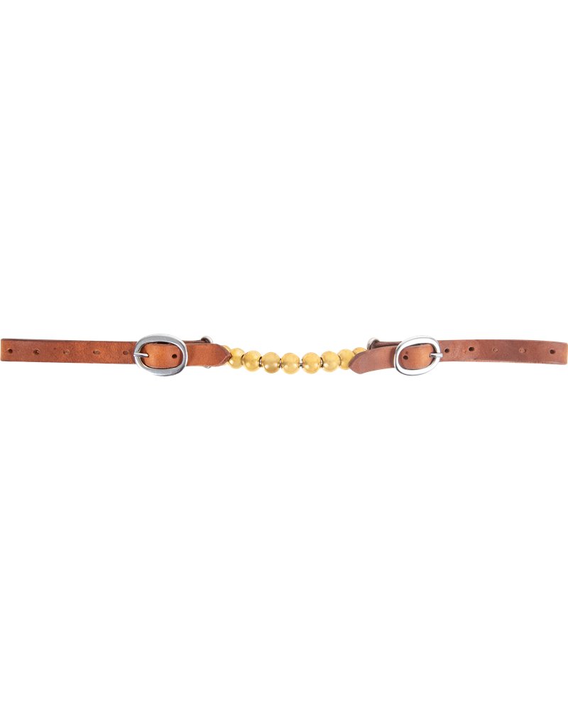 Gourmette en cuir et billles laiton Martin Saddlery