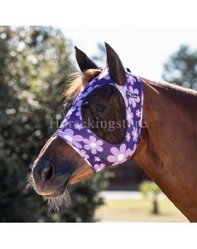 Lycra anti-fly mask with ear cover net PRO-TECH Flowers