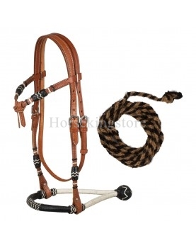 POOL'S BICOLOR BOSAL SET WITH HORSEHAIR MECATE REINS