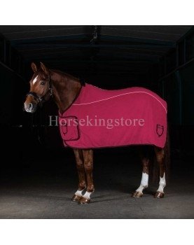 Fleece rug with flap front closure Equestro Burgundy