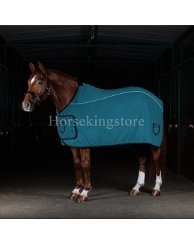 Fleece rug with flap front closure Equestro Petrol