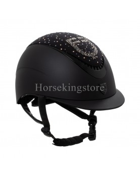 EQUESTRO helmet with narrow visor and rhinestone