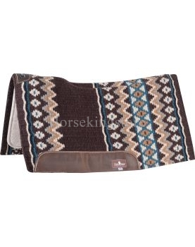 ESP Contour Blanket Top Pad 3/4-inch 34 x 38 Classic Equine CHOCOLATE/ TEAL