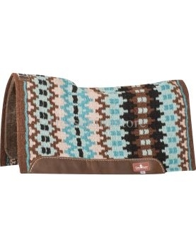 3/4 CONTOUR WOOL TOP ALPACA PAD 32 X 34 Classic Equine CHESTNUT/ TURQUOISE