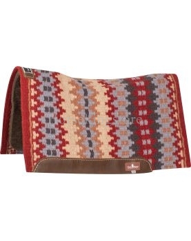 3/4 CONTOUR WOOL TOP ALPACA PAD 34 X 38 Classic Equine RUBY/ RUSSET