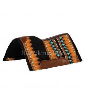 Wool top felt bottom saddle pad Pool's BLACK/ORANGE/WHITE