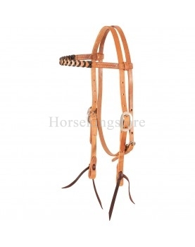 Bride en cuir naturel Harness laçage Noir Martin Saddlery