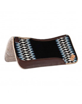 WESTERN FELT SADDLE PAD Pool's BLACK/WHITE/LIGHT BLUE