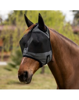 Fly mask with front logo Equestro UV Protective ASPHALT