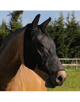 Masque anti-insectes en PVC avec protection oreilles + fermeture éclair naseaux