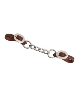 Dark Oil CURB STRAP NICKEL FITTING Lakota
