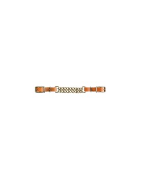 Gourmette double chaîne en cuir Lakota Natural