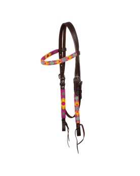 POOL'S MULTICOLOR BEADED OILED WESTERN BRIDLE