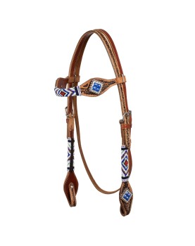 POOL'S HEADSTALL WITH BLUE DIAMOND DECORATIONS