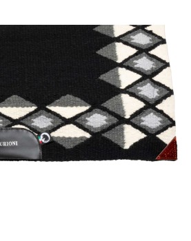 Tapis de selle western show en laine Burioni BLACK/GREY/WHITE
