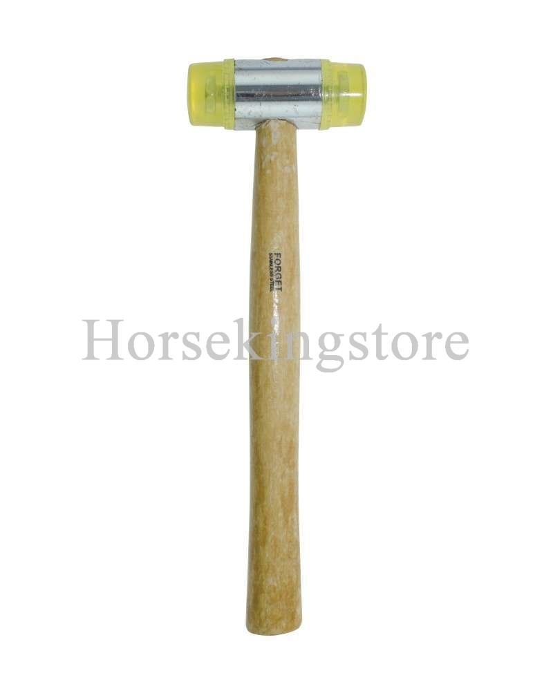 Nylon hammer with wooden handle