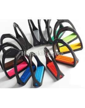 Polymer stirrups with colored rubber pads