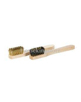 Hoof dressing brush with brass and PVC bristles