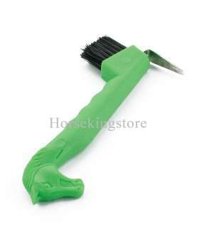 Horse head plastic hoof pick with brush