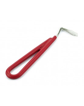Hoof pick with rubber covered handle