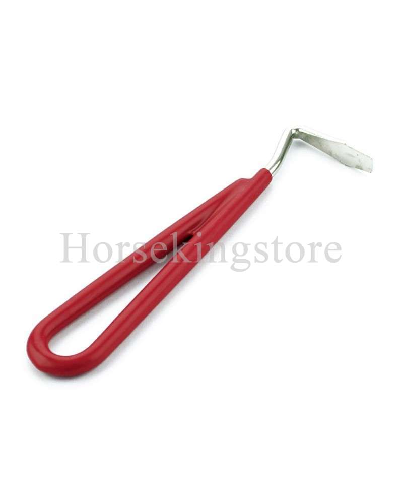 Hoof pick with rubber covered handle