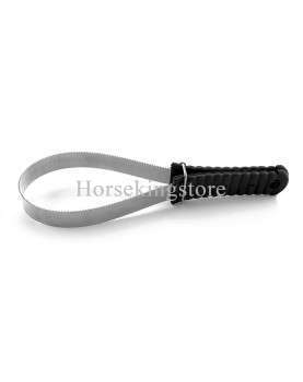 Metal smooth and serrated blade sweat scraper