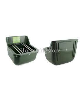 Shatter-proof plastic foal trough with iron bars