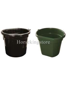 Plastic feed and water bucket with handle