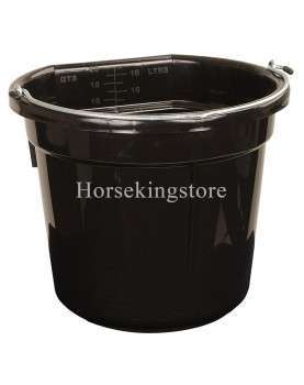 Plastic feed and water bucket with handle
