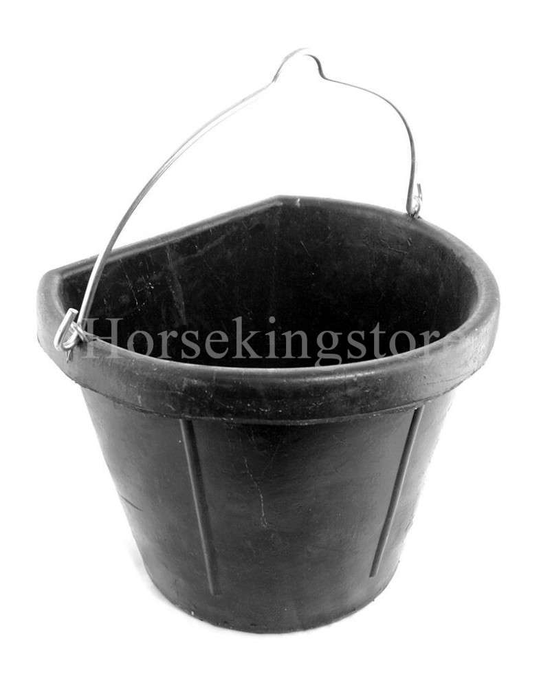 Rubber feed and water bucket with handle