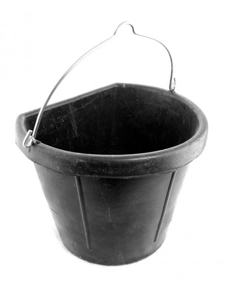 Rubber feed and water bucket with handle