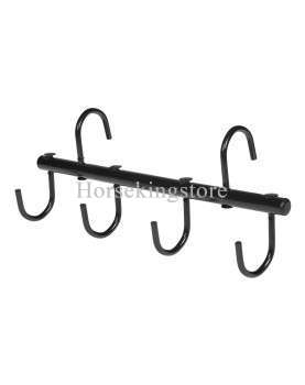 Halter tack rack with hooks that rotate