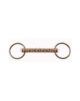 Unjointed copper mouth snaffle bit stainless steel 18 x 65 mm