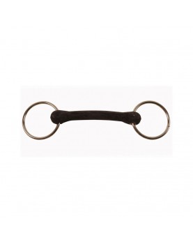 Unjointed soft rubber mouth snaffle bit stainless steel 18 x 65 mm