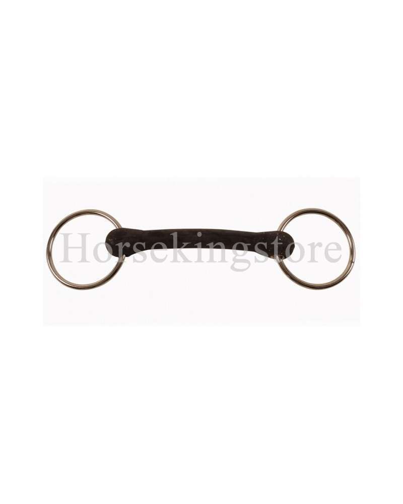 Unjointed soft rubber mouth snaffle bit stainless steel 18 x 65 mm Unjointed soft rubber mouth snaffle bit stainless steel 18 x 65 mm