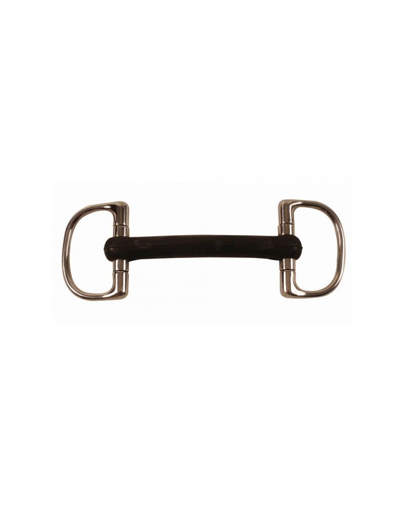 Unjointed rubber mouth dee ring bit 18 mm