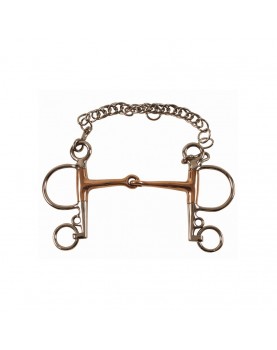 Solid copper mouth pelham bit 13 mm x 50 mm
